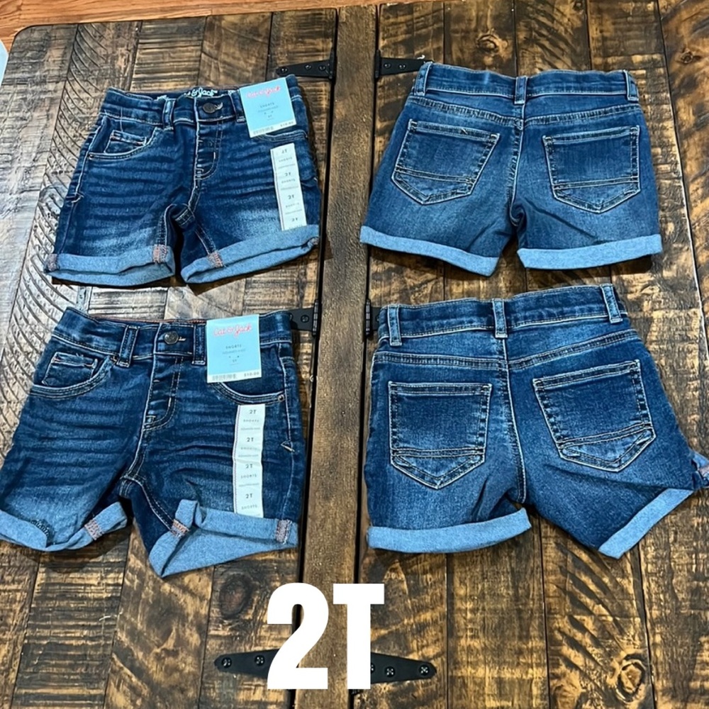 2T Cat & Jack 4 pair lot Shorts with adjustable waist band - Picture 1 of 9